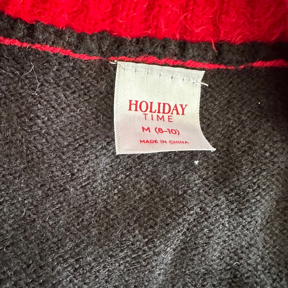 Womens Holiday Time Christmas Cardigan Sweater M Black Red Ugly Holiday - Picture 2 of 11